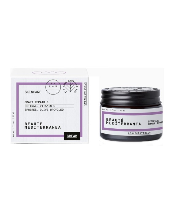 Crema Smart Repair 8 Con Retinal Natural Y Vitamina C Encapsulada Vegana 98% De Ingredientes Naturales 50 ml Beauté Mediterranea