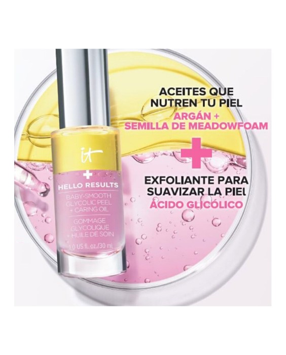 Peeling Nocturno Hello Results Baby-Smooth Glycolic Peel + Caring Oil 30 ml IT Cosmetics