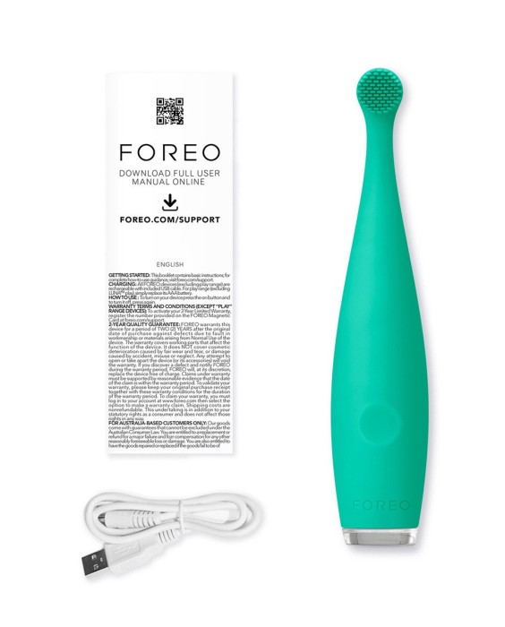 ISSA baby Cepillo de dientes para niños (0-4) Kiwi Green Panda FOREO