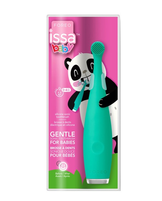 ISSA baby Cepillo de dientes para niños (0-4) Kiwi Green Panda FOREO