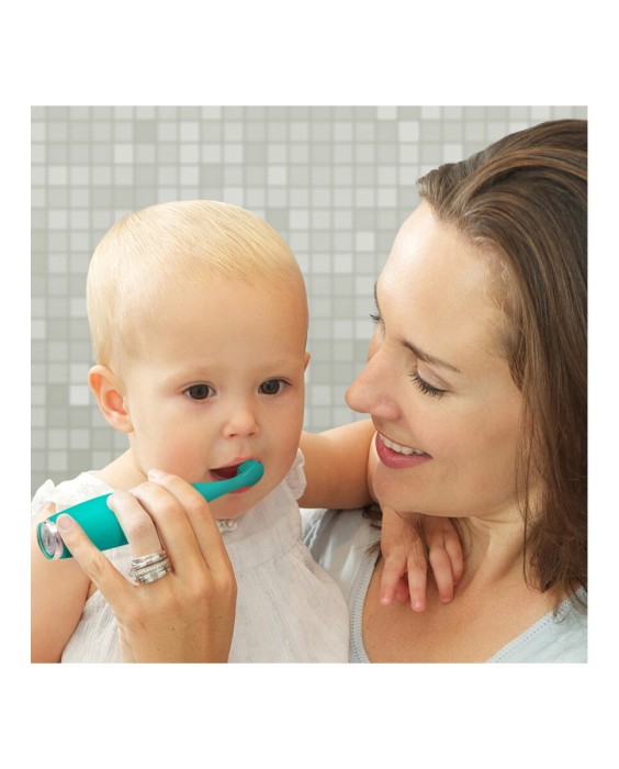 ISSA baby Cepillo de dientes para niños (0-4) Kiwi Green Panda FOREO