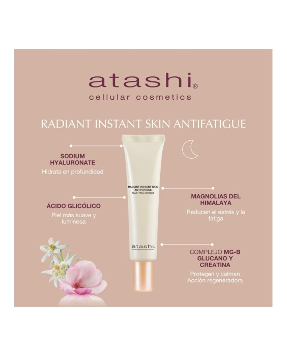Gel Exfoliante Radiant Instant Skin Antifatigue Ácido Glicólico 40 ml Atashi