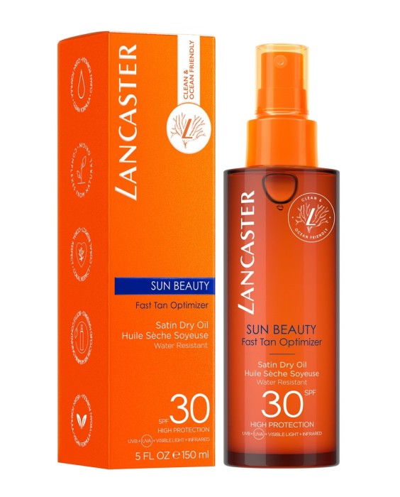 Lancaster Sun Beauty Fast Tan Optimizer Satin Dry Oil SPF30 150мл Солнцезащитное масло для тела 
