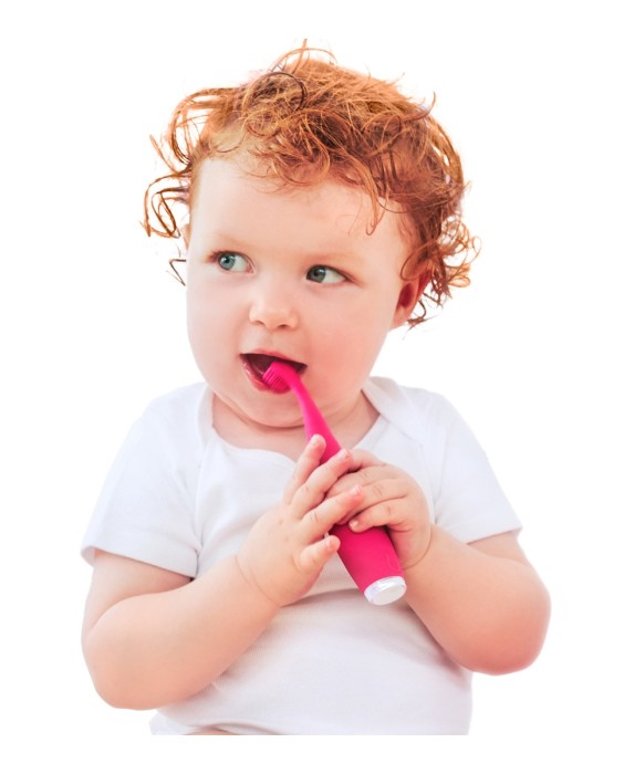 ISSA baby Cepillo de dientes para niños (0-4) Strawberry Rose Lion FOREO